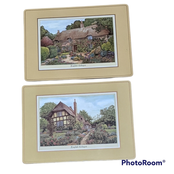 Vintage Dining Vintage Pimpernel Set Of 4 English Cottage Cork Back Place Mats Collecti